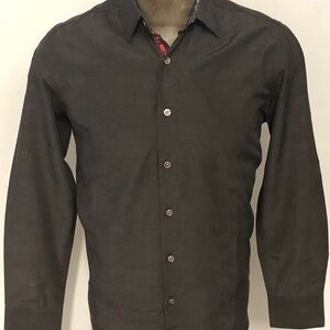 Deniko Shirt Button front black modern fit